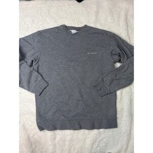 Columbia Mens Crewneck Sweatshirt Heather Grey Fleece Pullover Logo Size M